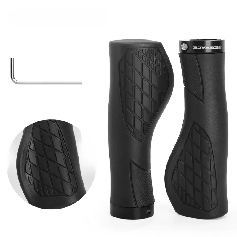 AliExpress riderace Bicycle Handlebar Grips TPR Rubber Comfy City Mountain Bike Scooter MTB Soft Cycling Handle Bar Cover End Non-slip Aluminum Lock