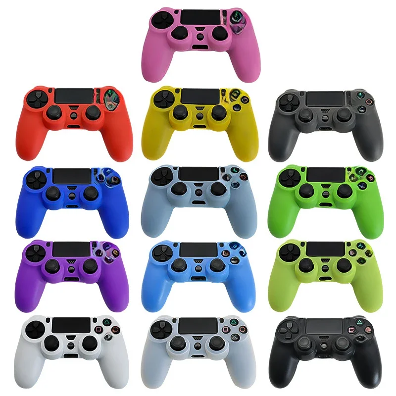 Juste de protection en silicone souple pour manette Playstation 4, étui pour manette de jeu PS4, capuchons de poignée de manette