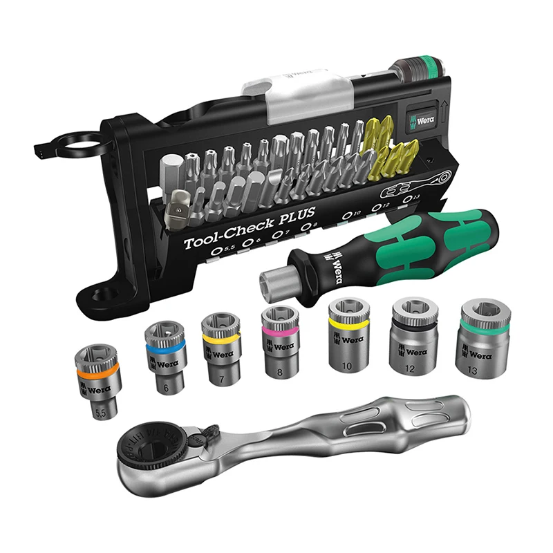 WERA Tool-Check Plus Ratchet Screwdriver Bit Set with Sockets - Metric No.05056490001