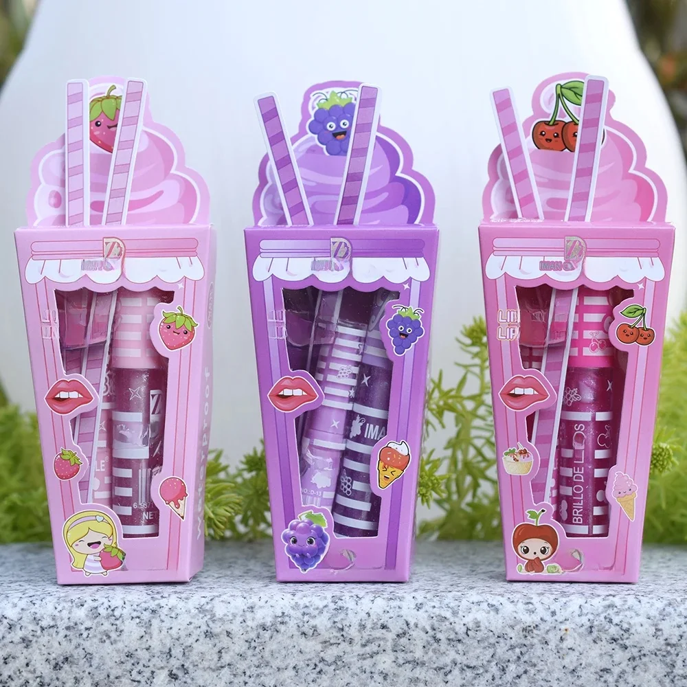 Leuke Ijs Glanzende Lipgloss Lippenbalsem Set Meisjes Vrouw Waterdichte Langdurige Natuurlijke Hydraterende Lippen Make-up - afbeelding 2