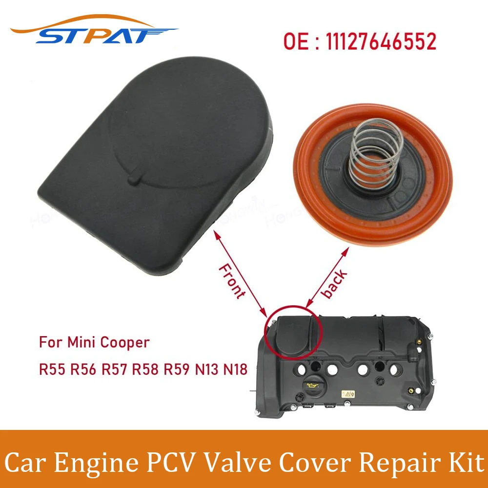 STPAT 11127646552 11127646553 Car Engine PCV Valve Cover Repair Kit With Membrane For BMW Mini Cooper N13 F20/F30 1 3 Series