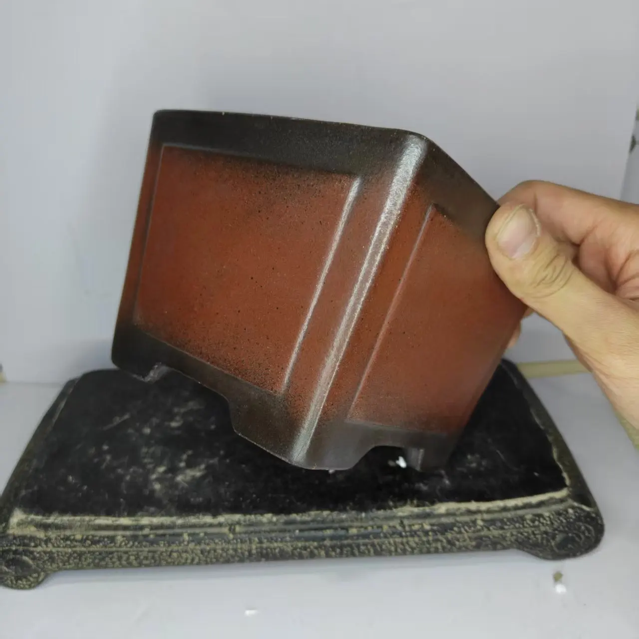 

Высококачественные квадратные горшки для бонсай Yixing без глазурования с оконечными выемками