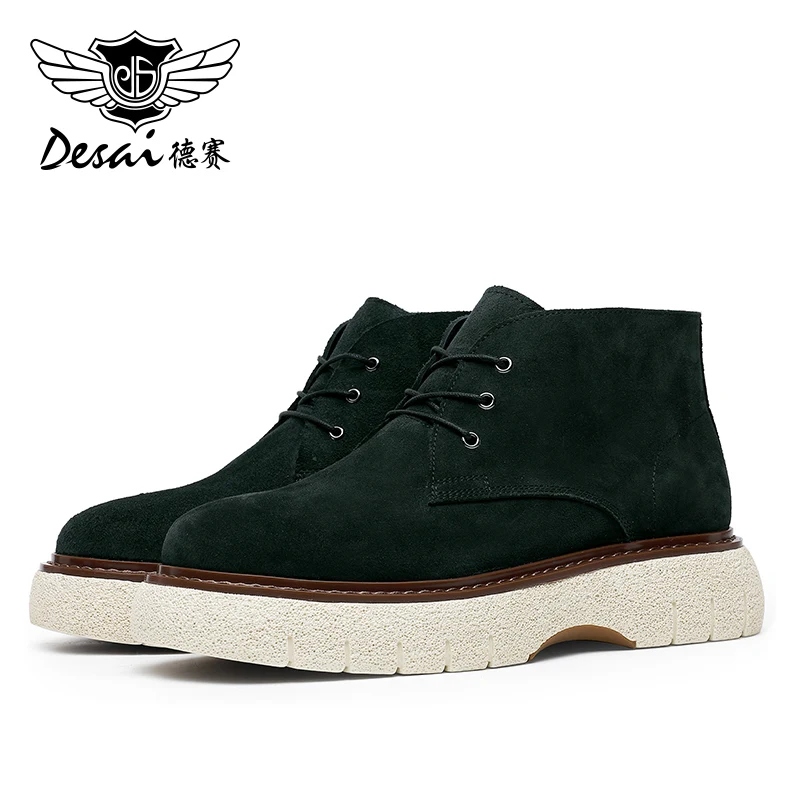 DS6335H Desai Vintage platform Martin boots men\'s leather comfort simple casual work boots Hiking outdoor desert boots