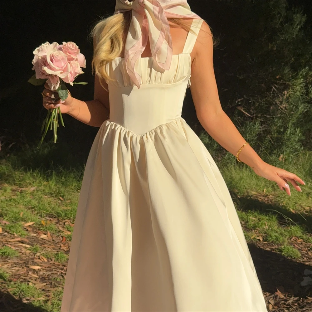 20200 #   Simples elegante gola quadrada vestido de casamento personalizado para noiva 2024 feminino espartilho volta vestido de festa de noivado personalizado