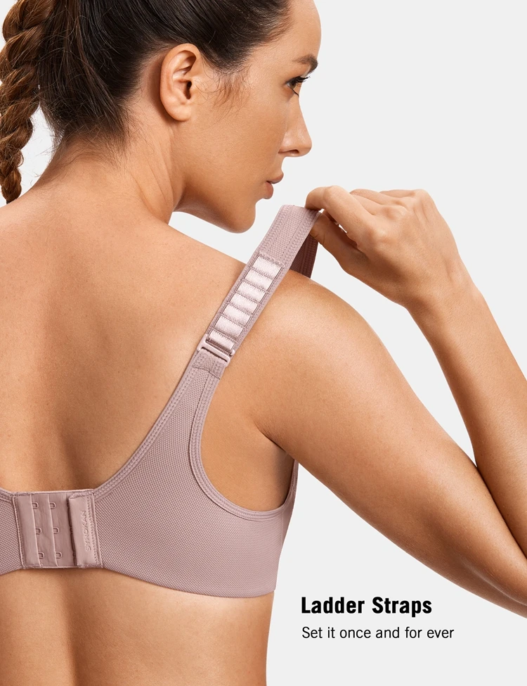 SYROKAN Women\'s Underwire Firm Support Contour High Impact Sports Bra