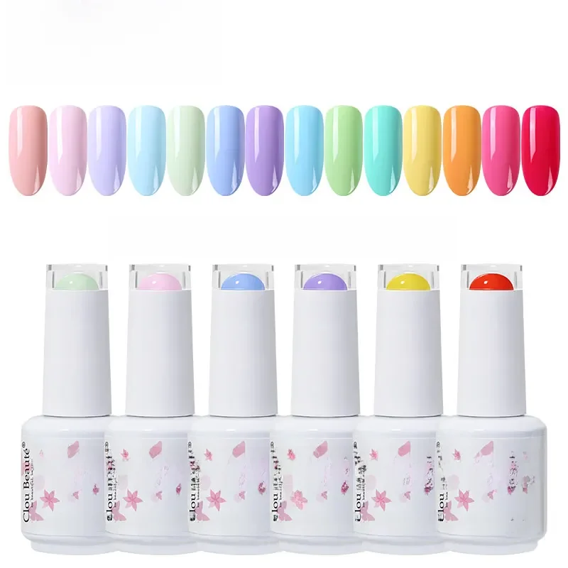 Clou Beaute 56 Kleuren Gel Nagellak Pastal Roze Groen Lavendel UV Nagelgel Losweken UV Vernis Macaron Gel Verf 15 ml Nail Art - afbeelding 2
