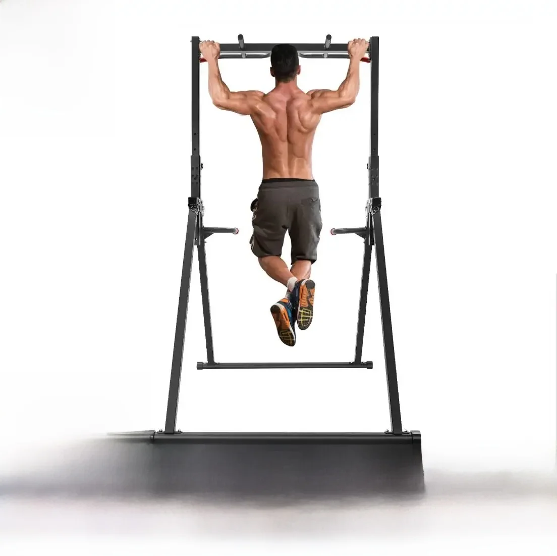 Barre de traction réglable, capacité de charge de 200 kg, station d'entraînement multifonction pliable pour la maison avec barres parallèles pour l'entraînement de force