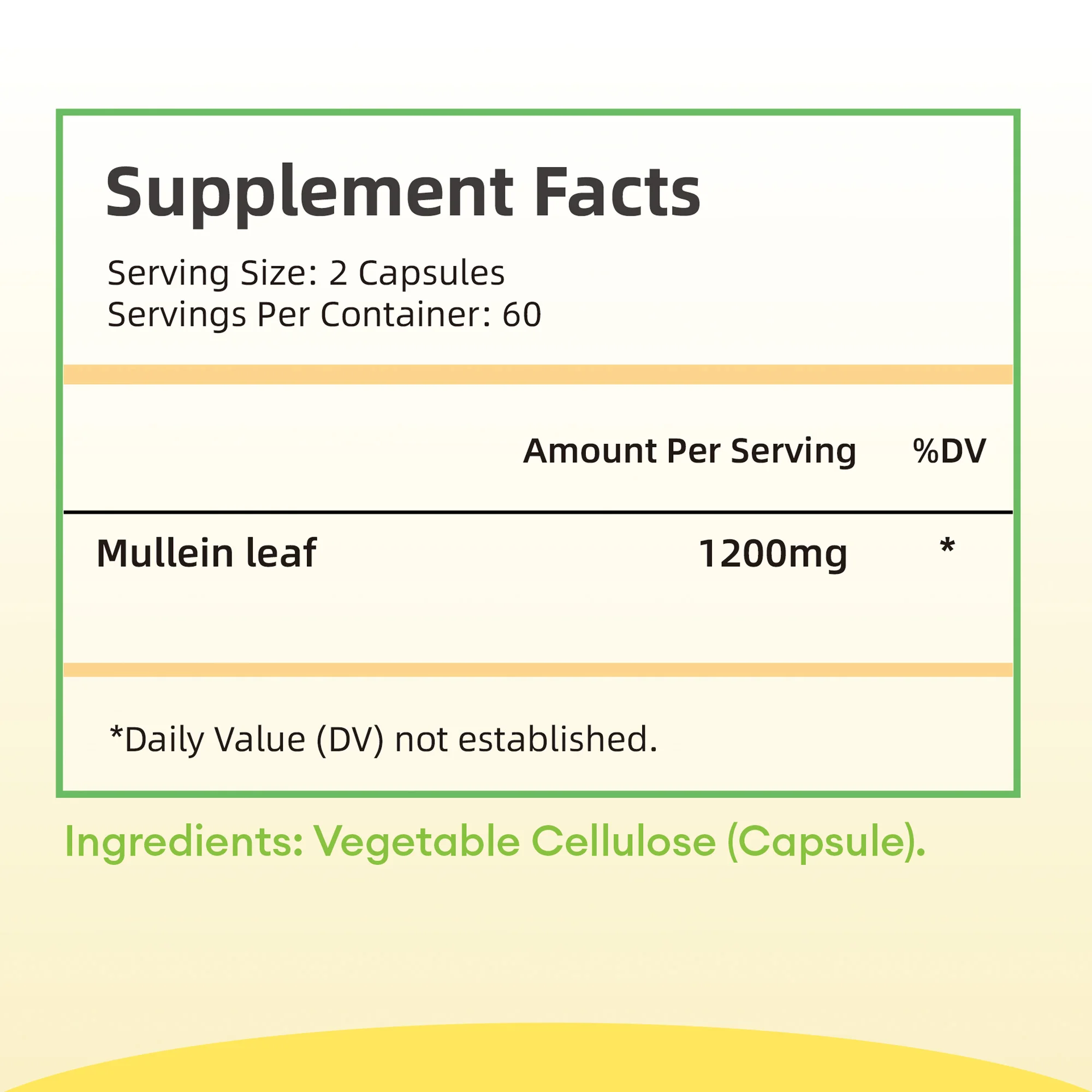 Mullein Leaf Capsules - for Lung Cleanse Support Healthy Respiratory Function & Mucous Membranes, Immune Support - 120 Capsules