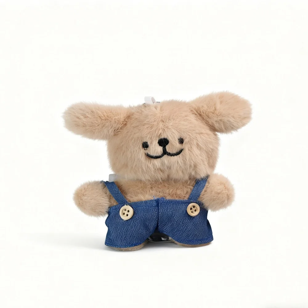

Cute plush denim brown bear cub headphone protective case, suitable for AirPods 4/3/2 Pro/2/4, new headphone protective case