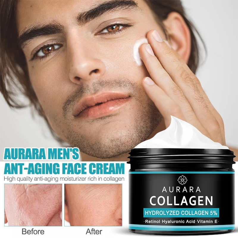 

Men's Collagen Facial Cream, Hyaluronic Acid, Reduce Wrinkles, Firming and Lifting, Moisturizing and Brightening, Facial Care