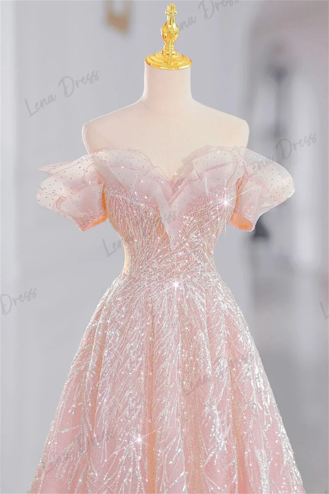 Lena abito da sera da donna abito da sera abiti da sposa alla moda perline rosa eleganti abiti da festa da donna per occasioni formali Prom