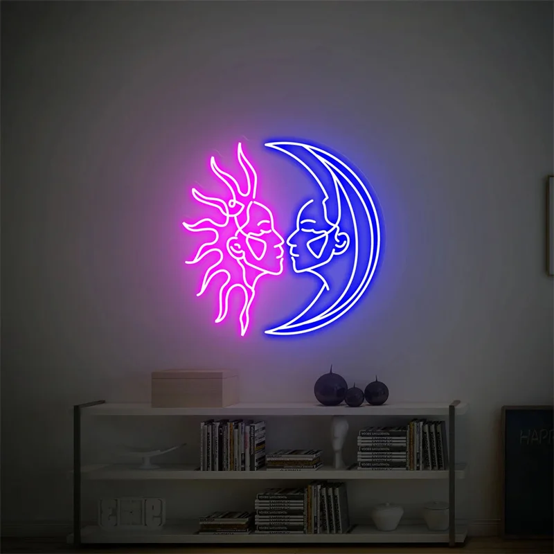 

Sun and moon lovers Neon Sign, two face Neon Sign, bedroom neon Light |Neon Wall Light Sign | Neon Sign Bedroom | GAME ROOM Sign