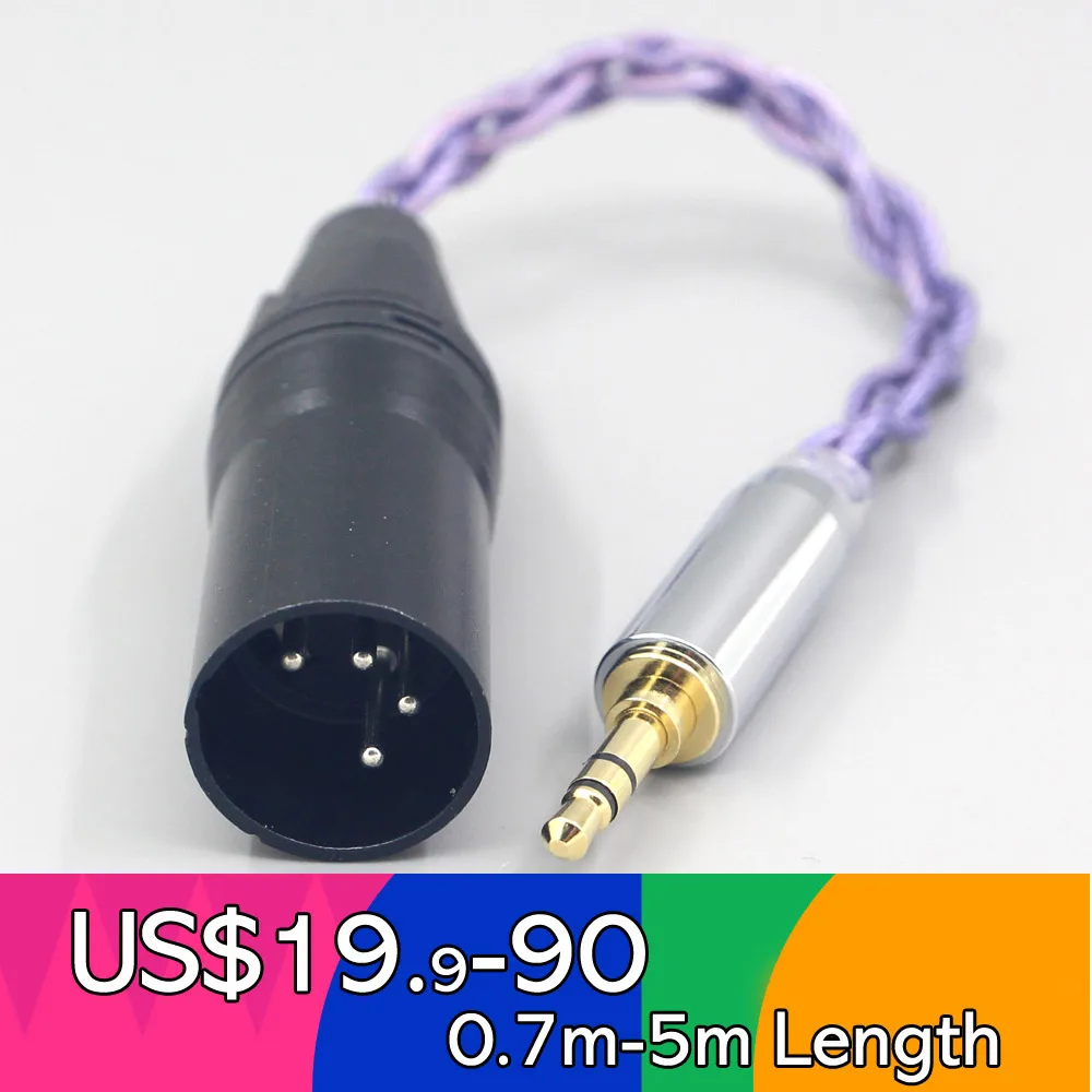 Type2 1.8mm 140 cores litz 7N OCC Headphone Cable For 3.5m 2.5mm 4.4mm 6.5mm Male To XLR 4 pole Male LN007911