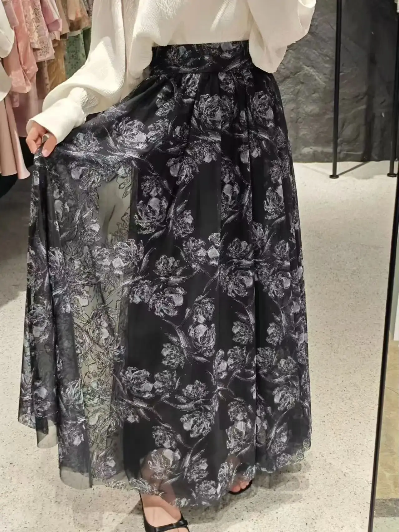 Jupe longue imprimée bohème élégante d'été