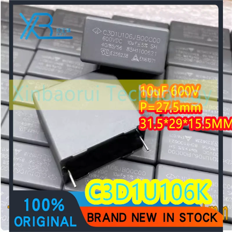 (3/20pieces) Brand new Farad film capacitor C3D series 10UF 106K 600V C3D1U106 C3D1U106KB00C00 630V original electronics spot