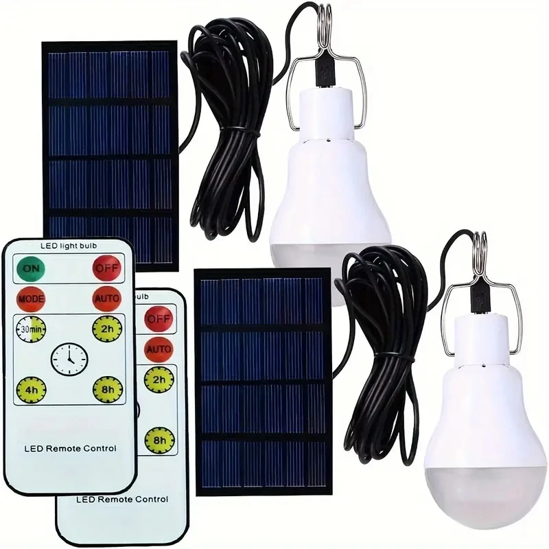 LED Solar Bulb Light Waterproof Outdoor 5V USB Charged Hanging Emergency Sunlight Powered Lamp Portable Powerful Indoor House