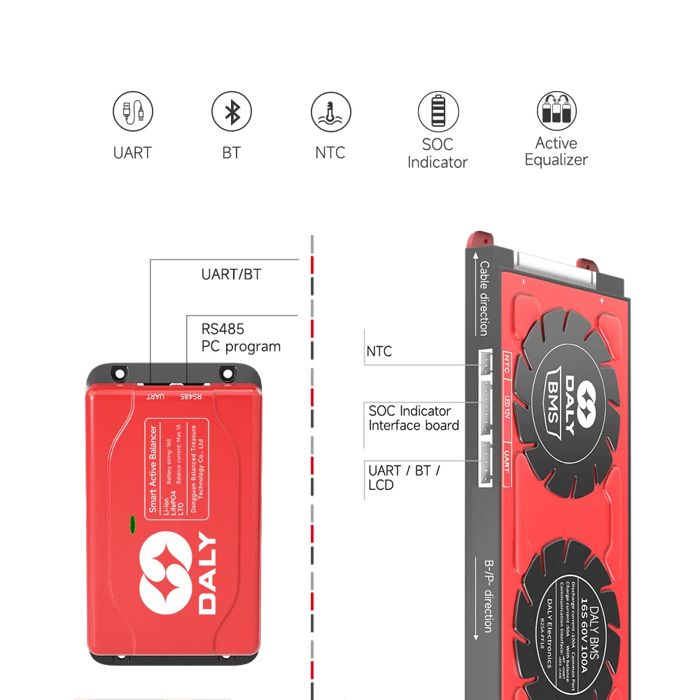 Daly Smart bms Active Balancer APP Board Bluetooth Battery Equalizer BMS Protection 3S 4S 7S 8S 10S 12S 13S 15S 16S 17S 20S 24S