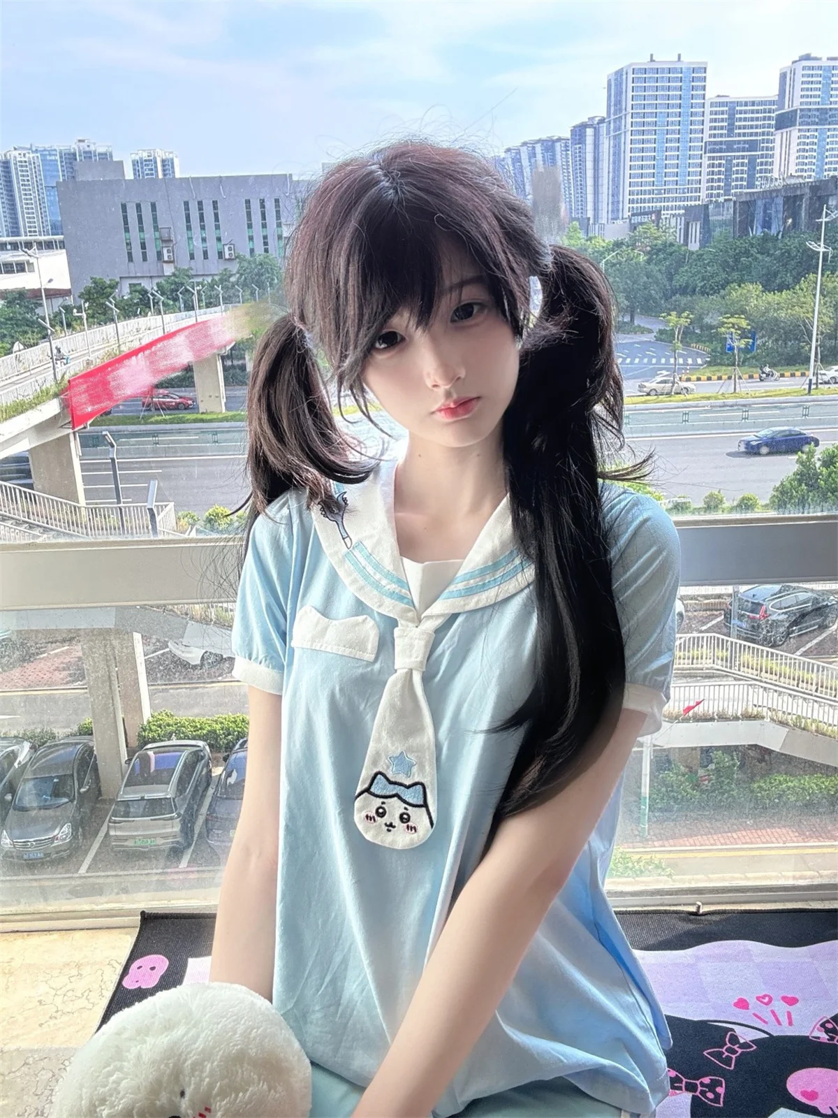 Japanese Sweet Lolita T-shirt Women Cute Sailor Collar Cartoon Print Kawaii Loose Tops Y2k Aesthetic Girls Harajuku Fairy Tees