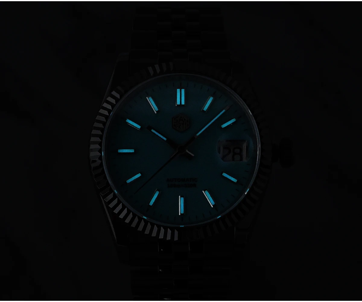 San Martin 36,5mm Männer Kleid Uhr Top Marke Luxus Automatische Mechanische Mode Paare Uhren Saphir Wasserdicht 100m BGW9 – Detail 4
