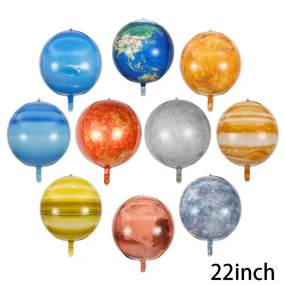 16Pcs Solar System Galaxy Space Balloon Outer Space Rocket Spaceship Astronaut Galaxy Sun Moon Earth Planet Birthday Party Decor