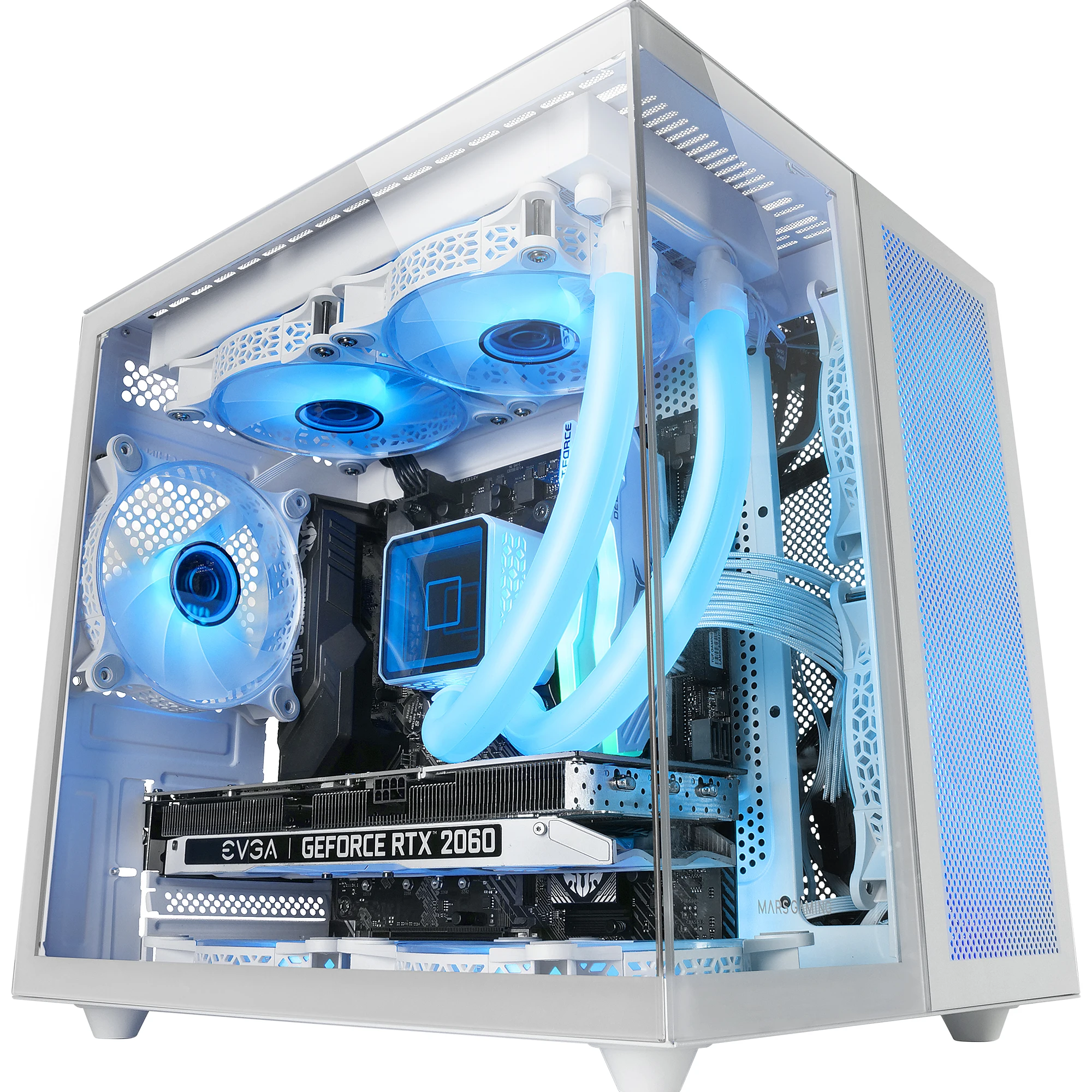 Mars Gaming MC-NOVAM, compact box Custom MicroATX, double window continuous tempered glass, double camera Modular structure, front grille, support liquid cooling, USB-C connector, black or white PC box