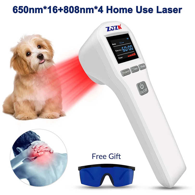 880mW Powerful Red Light Cold Laser Therapy Device for Dogs and Humans Pain Relief Anti-inflammation Tissue Repair 650nm 808nm