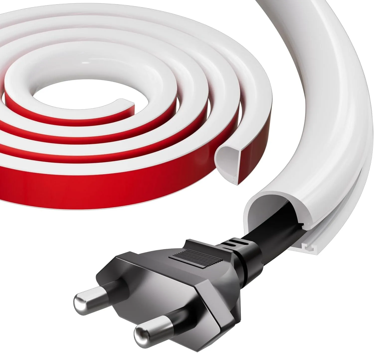 1 ocultador de Cable de 5m/196,85 pulgadas, ocultador de Cable de pared, cubierta de Cable autoadhesiva para cables, cubierta de Cable Flexible, pista de Cable