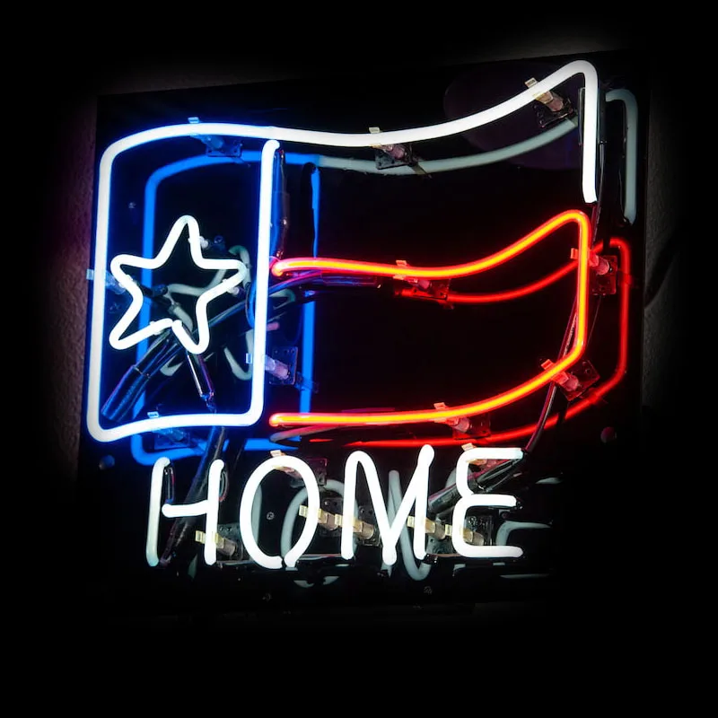 Neon Bulb Sign Texa Home Flag Room Real Glass Neon Sign Club Beer Hotel Man Cave Room Decor Handmade Artwork Visual Wall Lamp