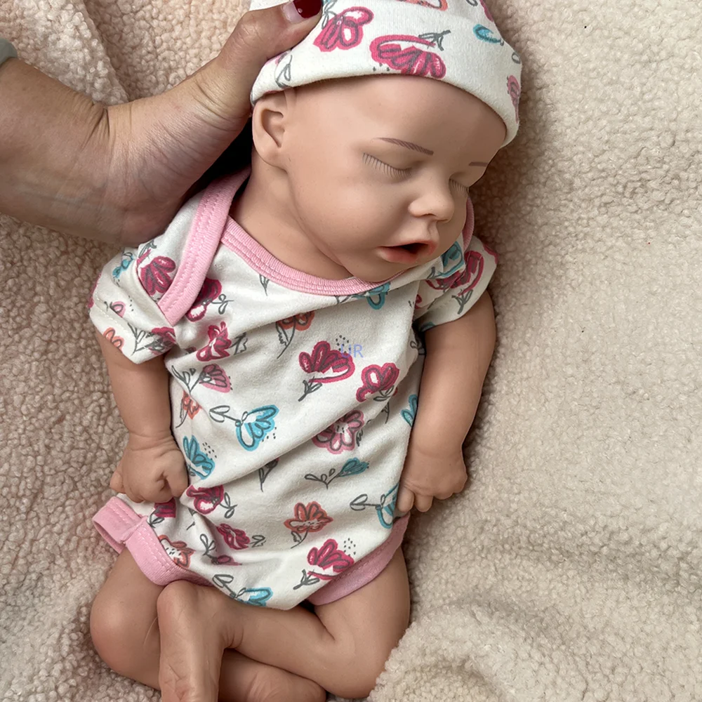 Exquisita muñeca de bebé renacida de silicona pintada a mano de 18 pulgadas, perfecta para la colección de arte de bebés renacidos, uso en guarderías, regalos de festivales