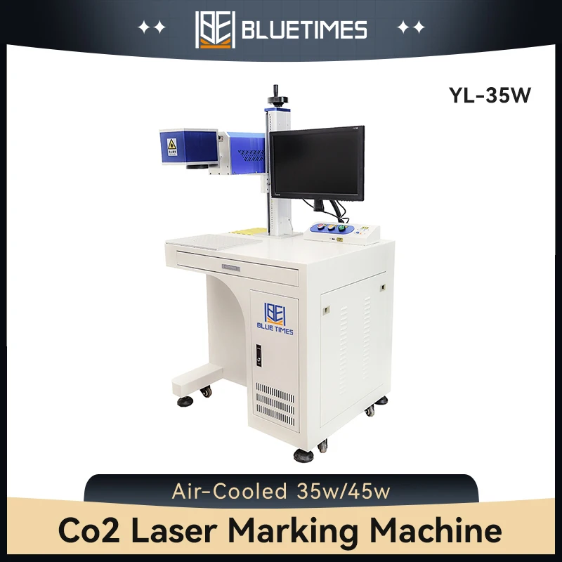 Bluetimes CO2 Laser Wood Acrylic Marking Machine Metal Pipe Engraving 40W 35W For Non-Metal Support Lightburn