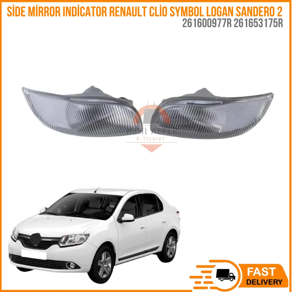 For Side Mirror Indicator Right And Left Lens 261600977R 261653175R Renault Clio Symbol Logan Sandero 2-Free Shipping