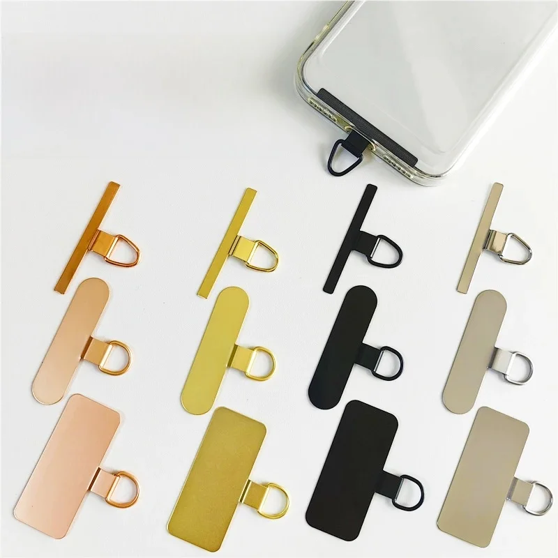 Patch d'attache de téléphone portable Ultra-fin en acier inoxydable, pièce de connexion en métal de sécurité pour téléphone portable, joint de sangles de téléphone robustes 1/2/4 pièces