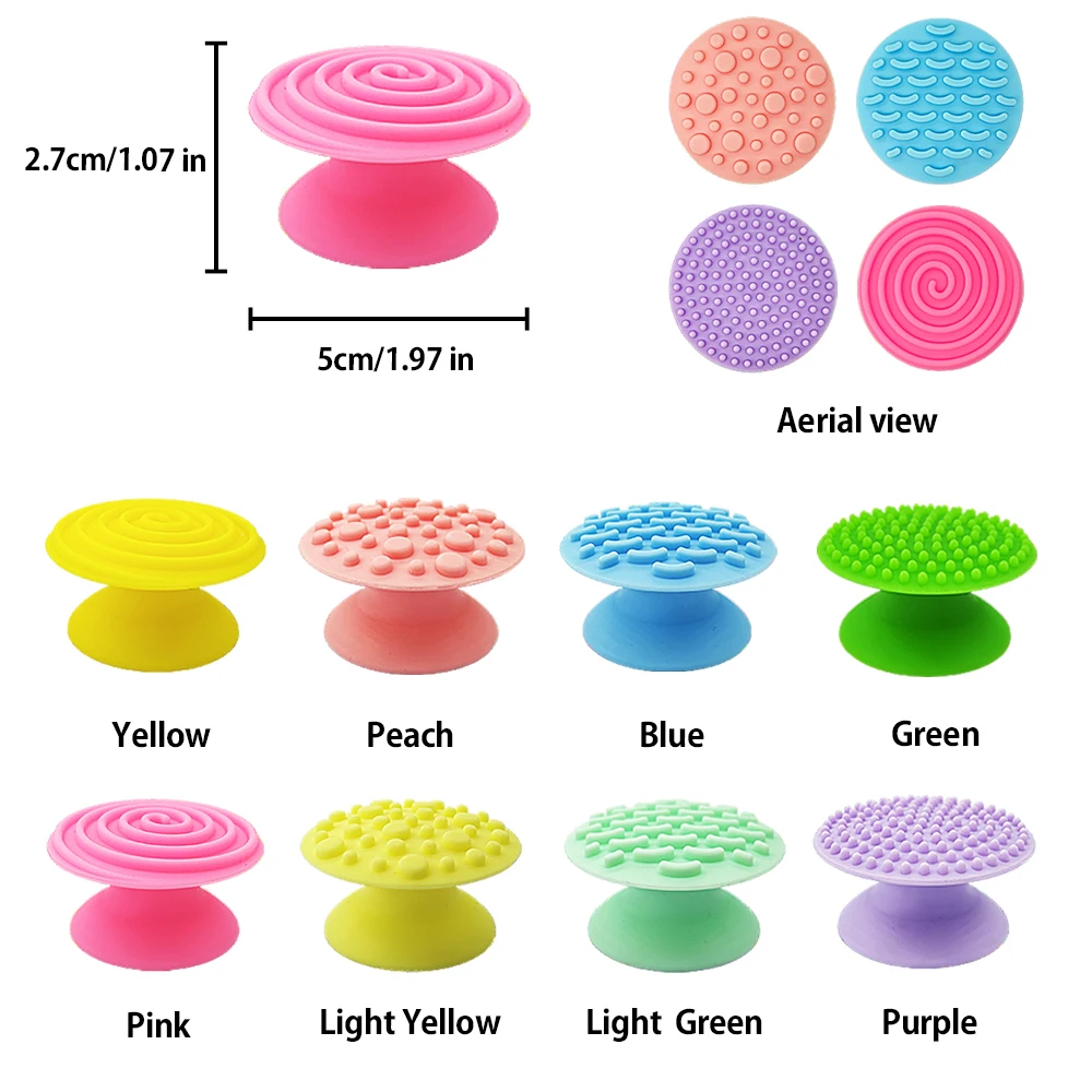 Textured Stone Sensory Fidget Toys, Multicolor Suction Cup Hand Massaging Toys, Phone Holders
