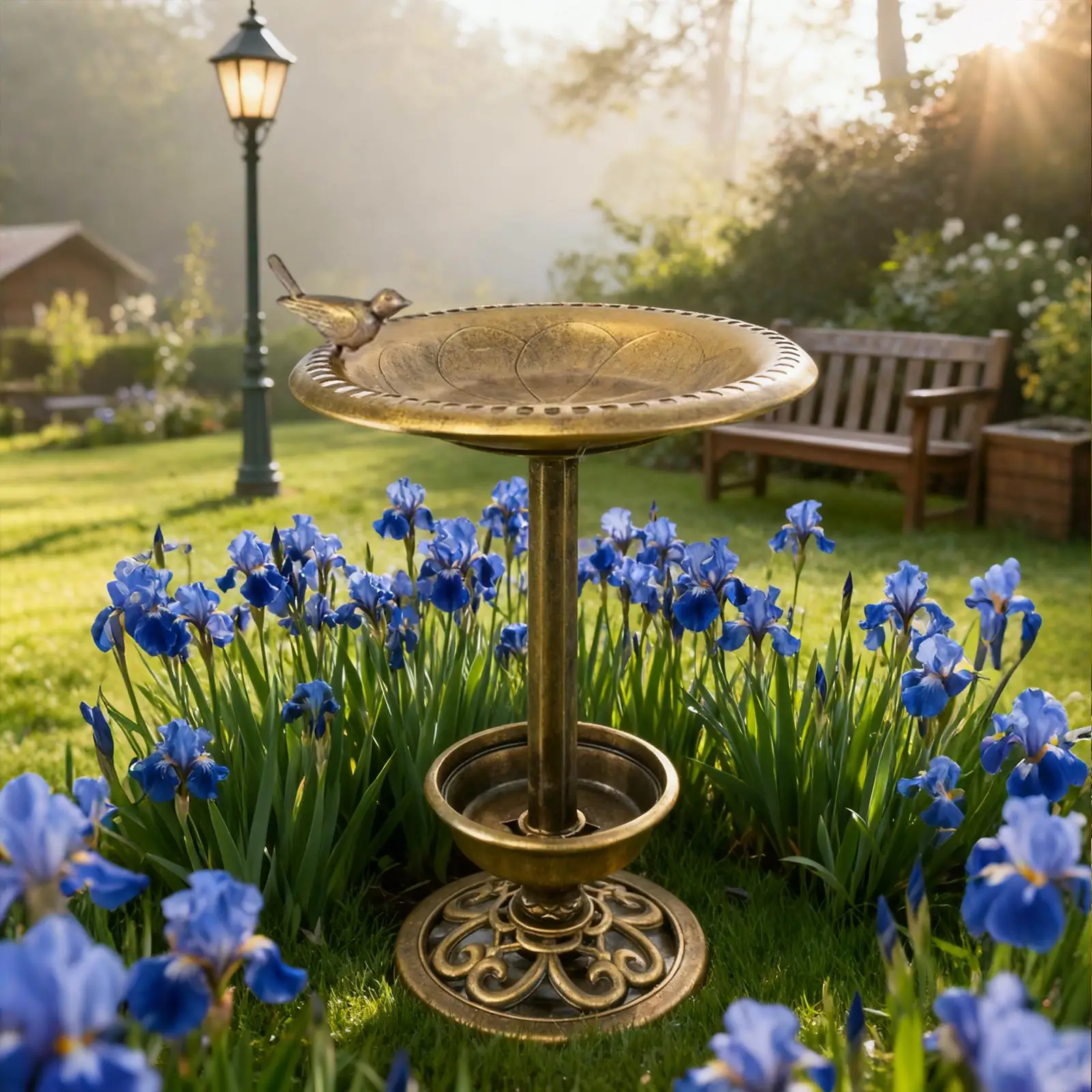 

Открытый сад, птичья ванна, отдельно стоящие винтажные ванночки для птиц, миска для воды для птиц для наружного сада, двора, украшения заднего двора