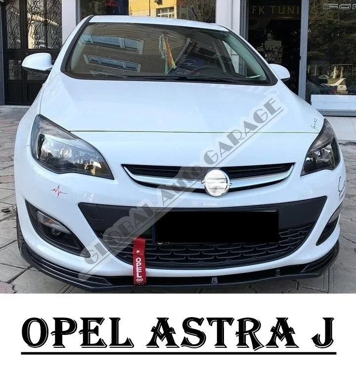 

For Opel Astra J Front Bumper Attachment Lip 2009-2015 Piano Glossy Black Splitter Diffuser Universal Spoiler Bumper