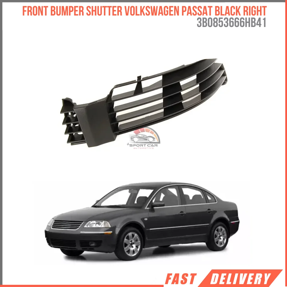 

FOR FRONT BUMPER SHUTTER VOLKSWAGEN PASSAT BLACK RIGHT 2001 2005 PROTECTIVE FRAME OEM 3B0853666HB41