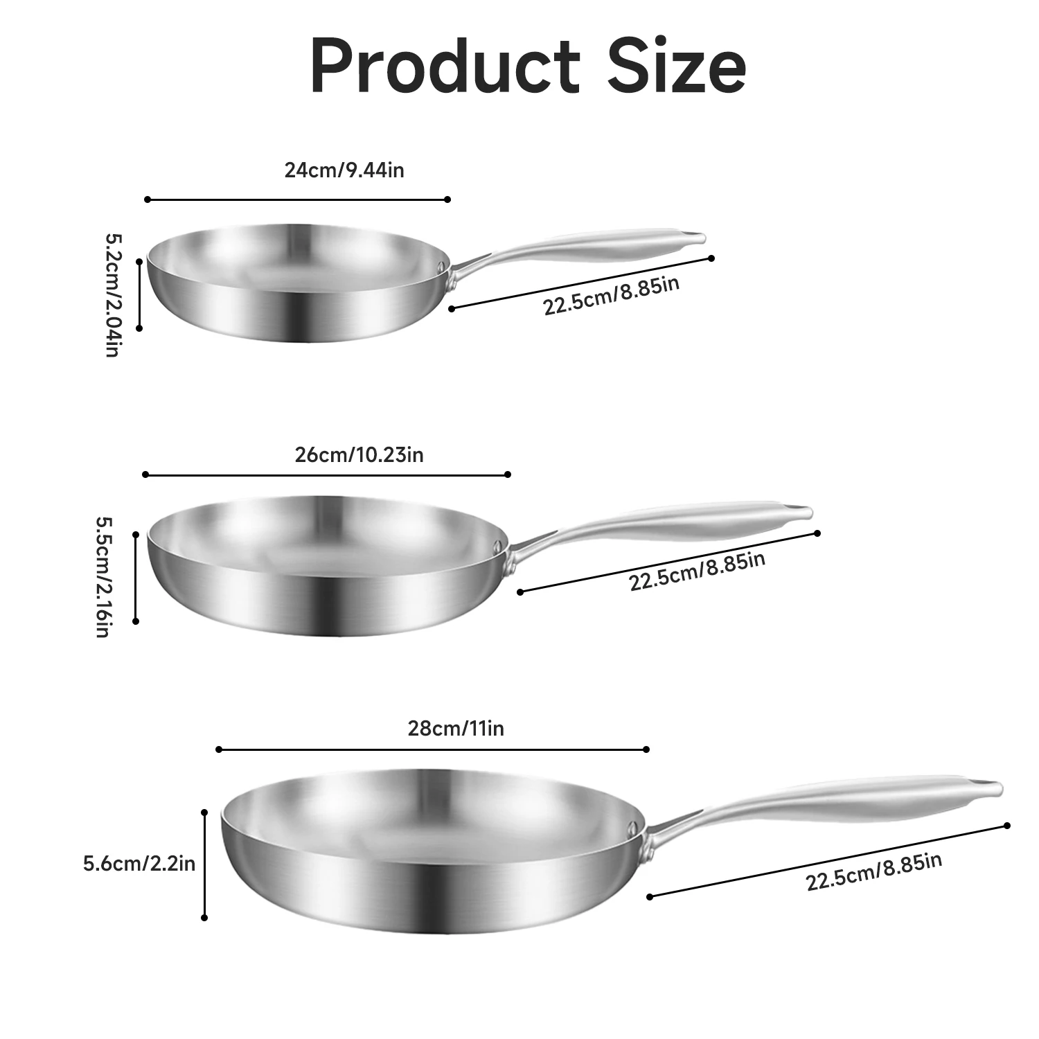 Lagostina Stainless Steel Frying Pan Nonstick Pan Fried Steak Pot Gas Stove