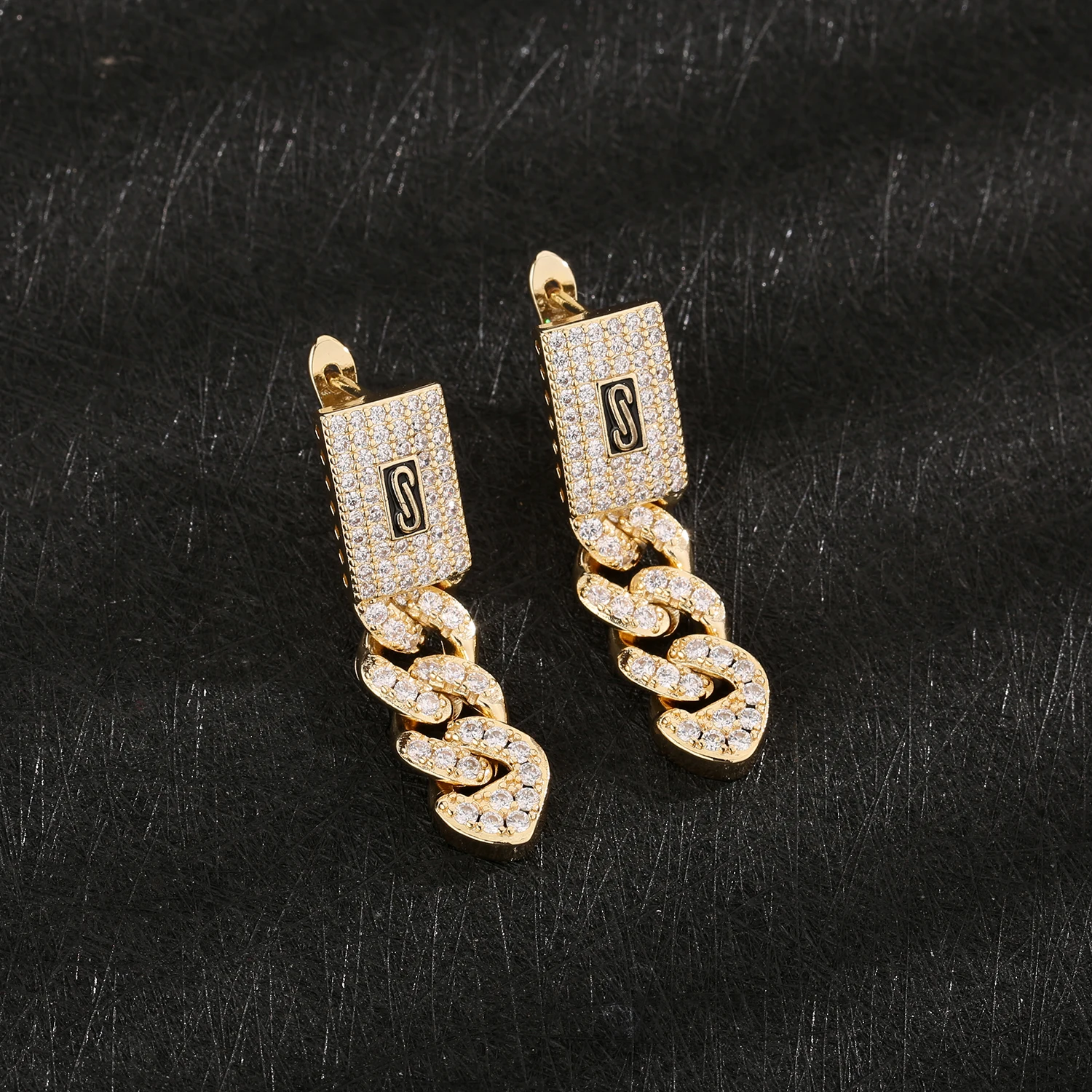 2024 Monaco Cuban hip-hop earrings female earrings 14K gold-plated jewelry fashion girls accessories exquisite support wholesale - view 2