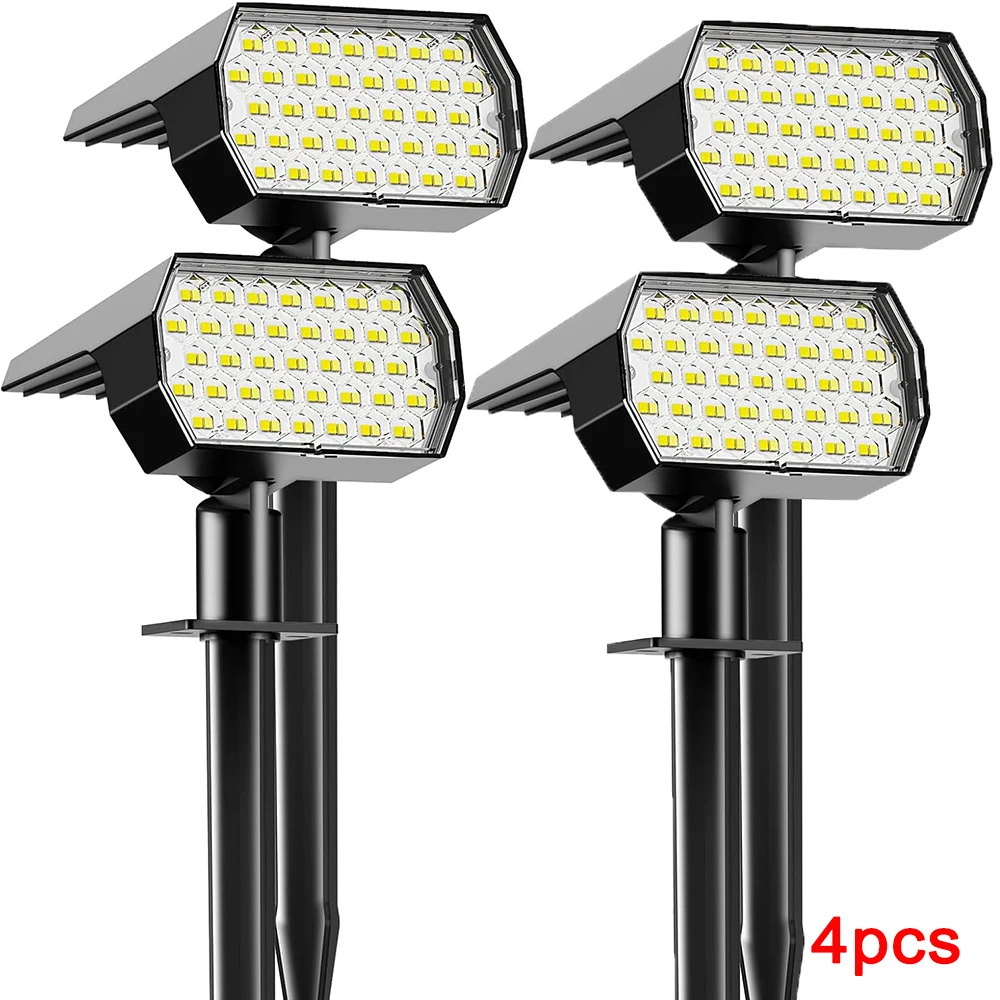 

2/4 шт. уличные солнечные садовые фонари 74 светодиодные трехцветные фонари с заземлением парки полузавернутая установка солнечная лампа для садовой дорожки