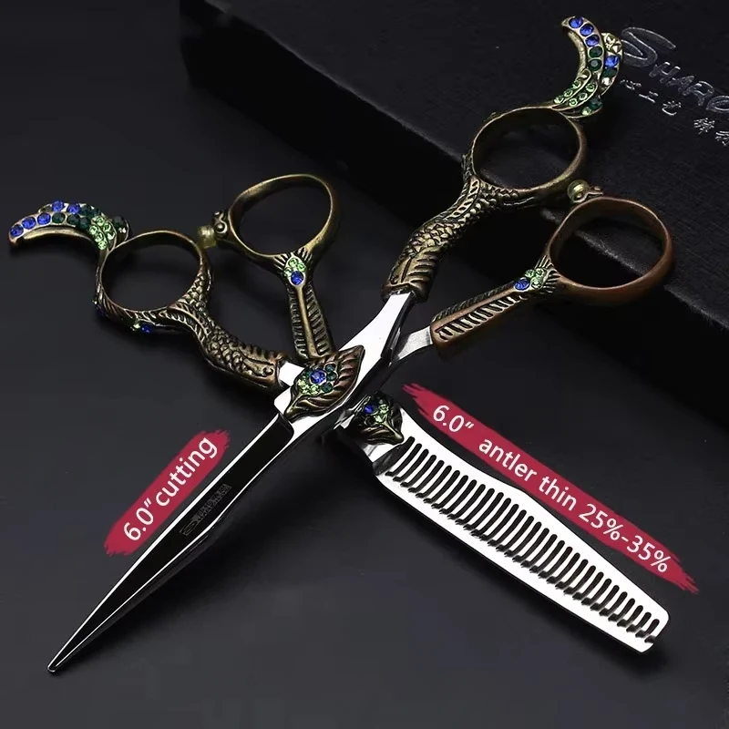 

SHARONDS 6/7 Inch Retro Hairdressing Scissors Special Hairdresser Clippers Anti-slip Wear-resistant Rust-proof Hair Scissors