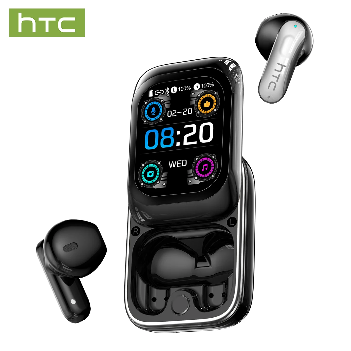 NE48 Kabellose Bluetooth-Ohrhörer mit KI-Übersetzung für über 150 Sprachen – In-Ear-Kopfhörer mit HD-LCD-Display, 50 Stunden Wiedergabezeit, erstklassiger akustischer Abstimmung und intelligenter
