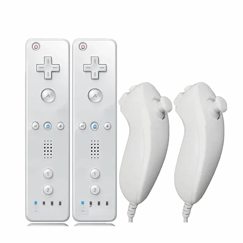 1 paire avec contrôleur Nunchuck ensemble télécommande Motion Plus télécommande Wii manette de jeu pour contrôle de jeux Nintendo Wii