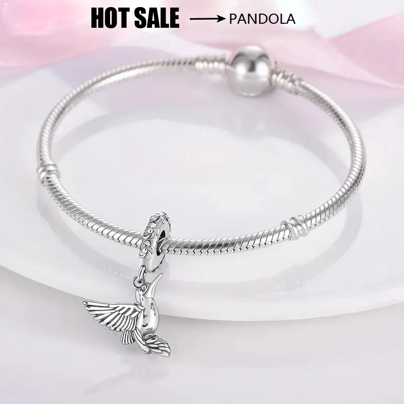 925 Zilveren Vogel Hanger Kralen Zirkoon Charme Kralen Geschikt Voor Pandora Originele Dames Diy Armbanden Prachtige Sieraden Geschenken