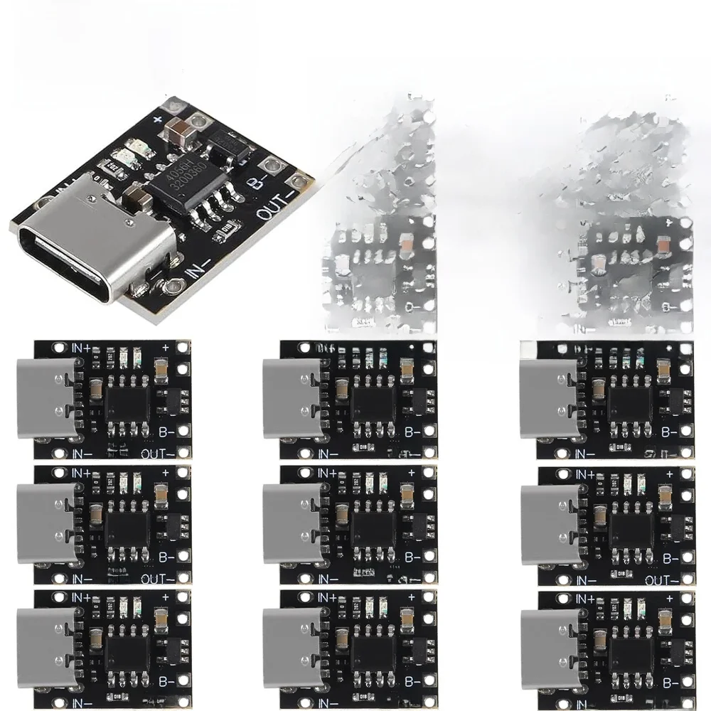 5/10 Stück TP4056 1A 3,7 V Lithium-Batterie-Lade- und Entladeplatine mit Schutz Typ-C USB C Li-Ionen-Akku-Ladeplatine