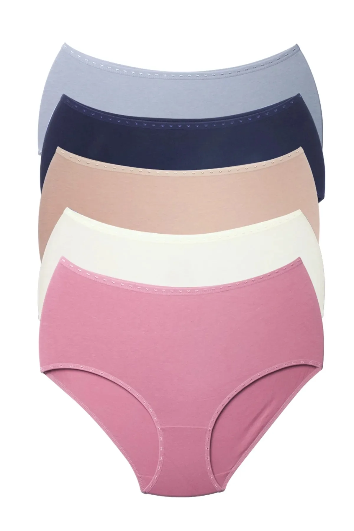 

Women's Large Size Panties Outsize Full Brief (5xl, 6xl, 7xl) 5 Different Colors in 1 Package Bato Combed Full Lycra