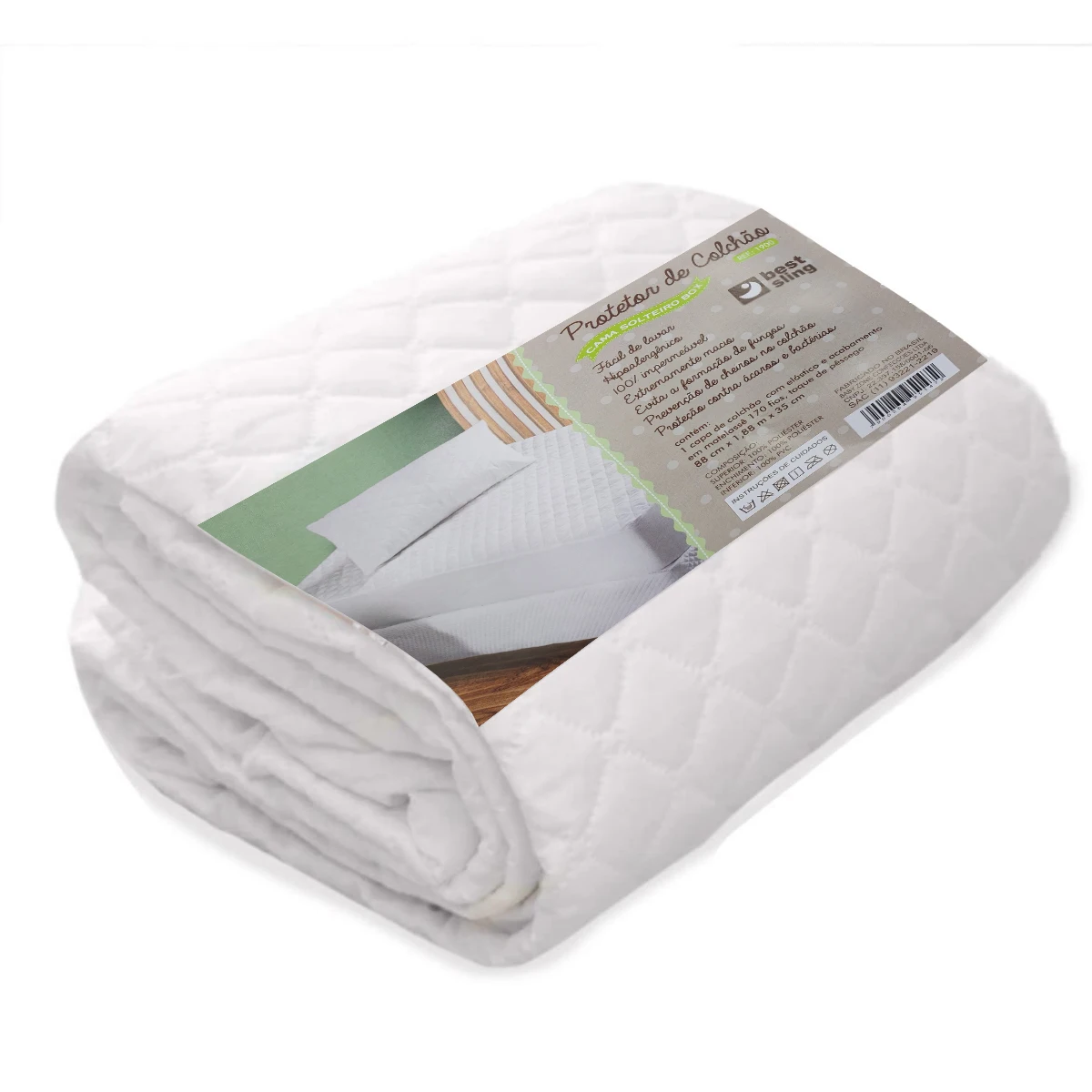 Single Box Elastico Soft Antiallergenic Mattress Mattress Cover 88cm x 188cm