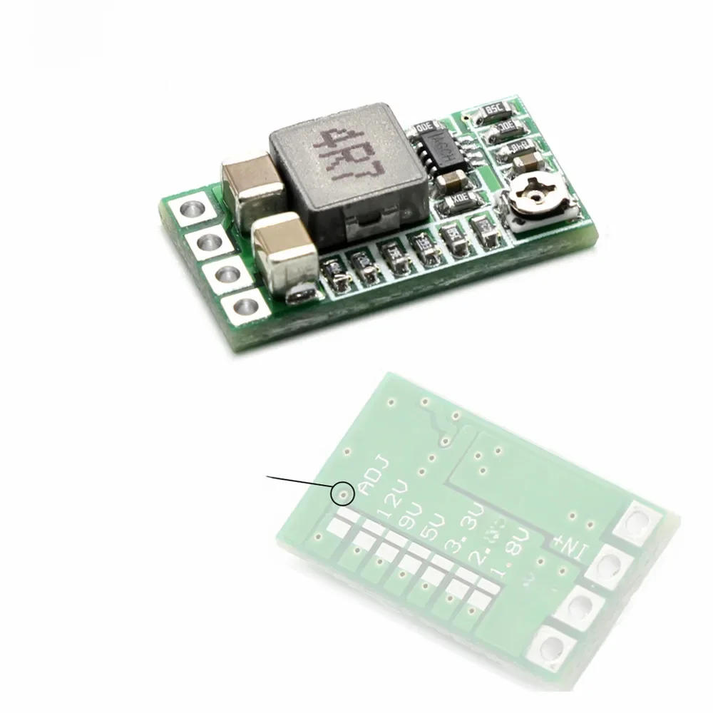 Bardzo mały rozmiar DC-DC obniżanie mocy moduł zasilający 3A przetwornica regulowany 1.8V 2.5V 3.3V 5V 9V 12V — zdjęcie 2