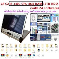 2024 Auto repair alldata software mitchel 2015 atsg 2017 install well on Diagnostic Rugged Laptop CF-C2 CF C2 CFC2 i5 3427u 8GB