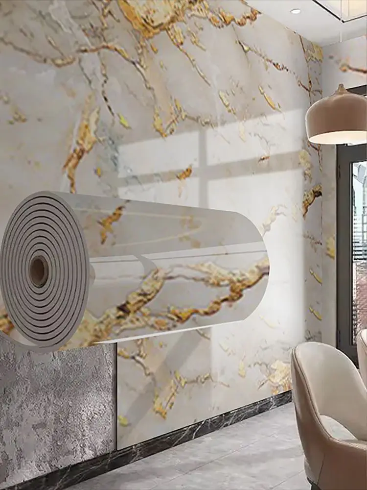 Papier peint auto-adhésif imperméable décoratif 40cm, autocollants à motif de marbre pour salon, salle de bains et projet de décoration de la maison