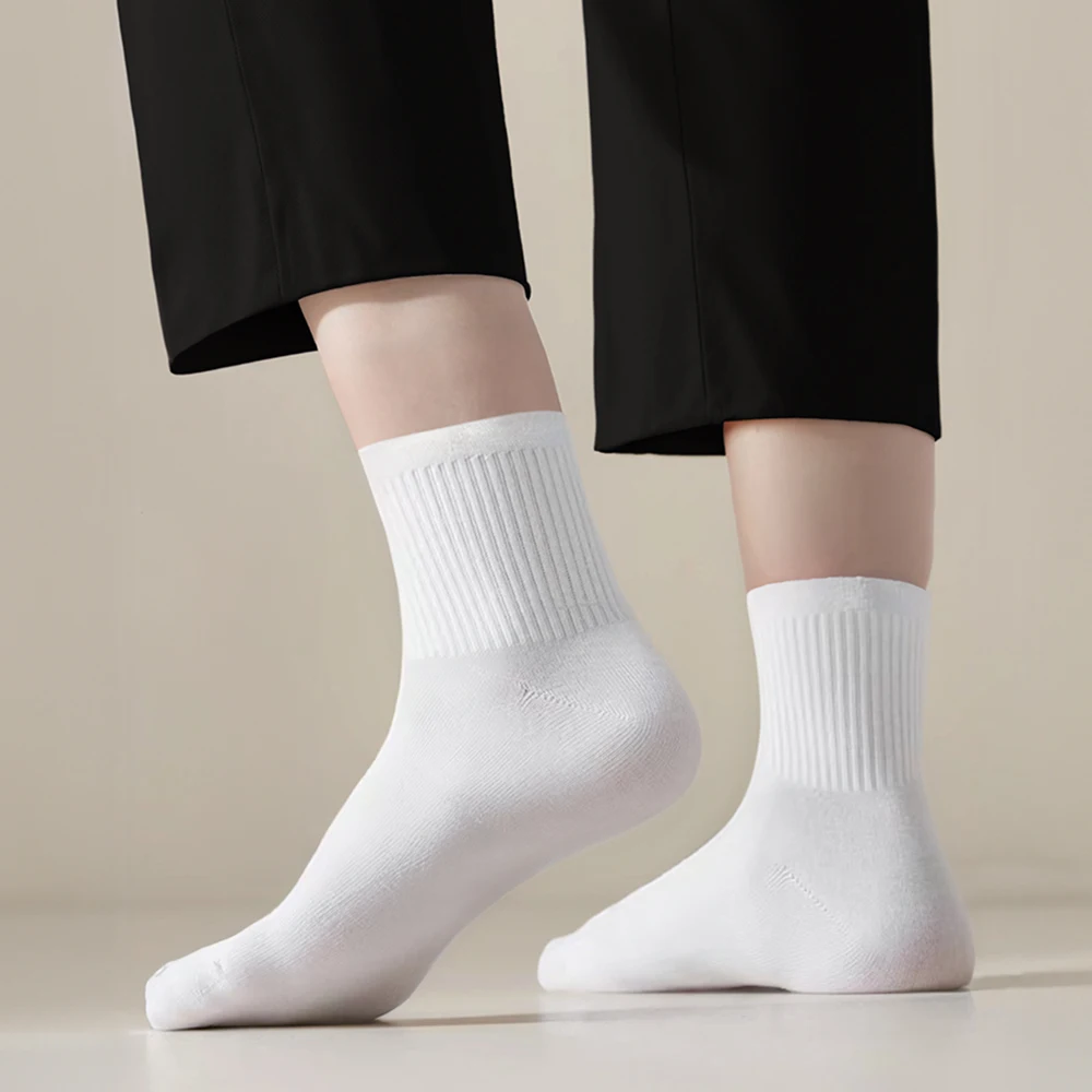 BYC [10 pairs] men women Four Seasons mid-neck long socks set Men Women ankle student black white socks